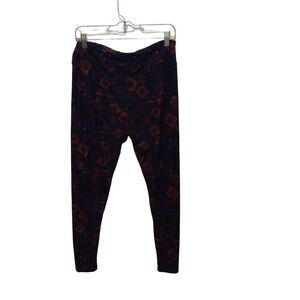 LULA Roe Women Square Patter Leggings No Size Black And Orange